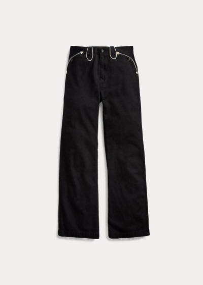 Pantalones Ralph Lauren Mujer Negros - Mid-Rise Flare Western - YFGRM9025